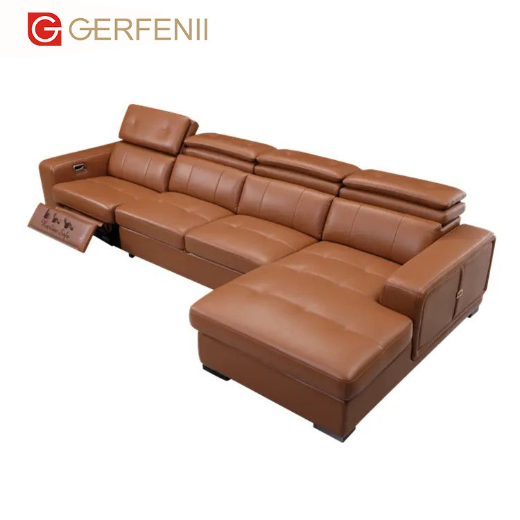 new design hot selling electric automatic recliner sofa set luxury Italy leather corner sofa bed