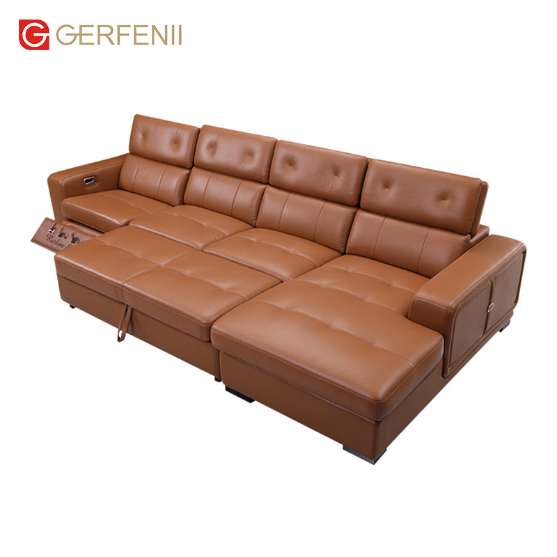 new design hot selling electric automatic recliner sofa set luxury Italy leather corner sofa bed