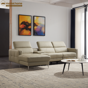 Montel Modern 2 Seater L Shape Sofa Sets Indian Folding Leather Sofa Bed With Cup Holder Corner Sofa Recliner Lounge Suite