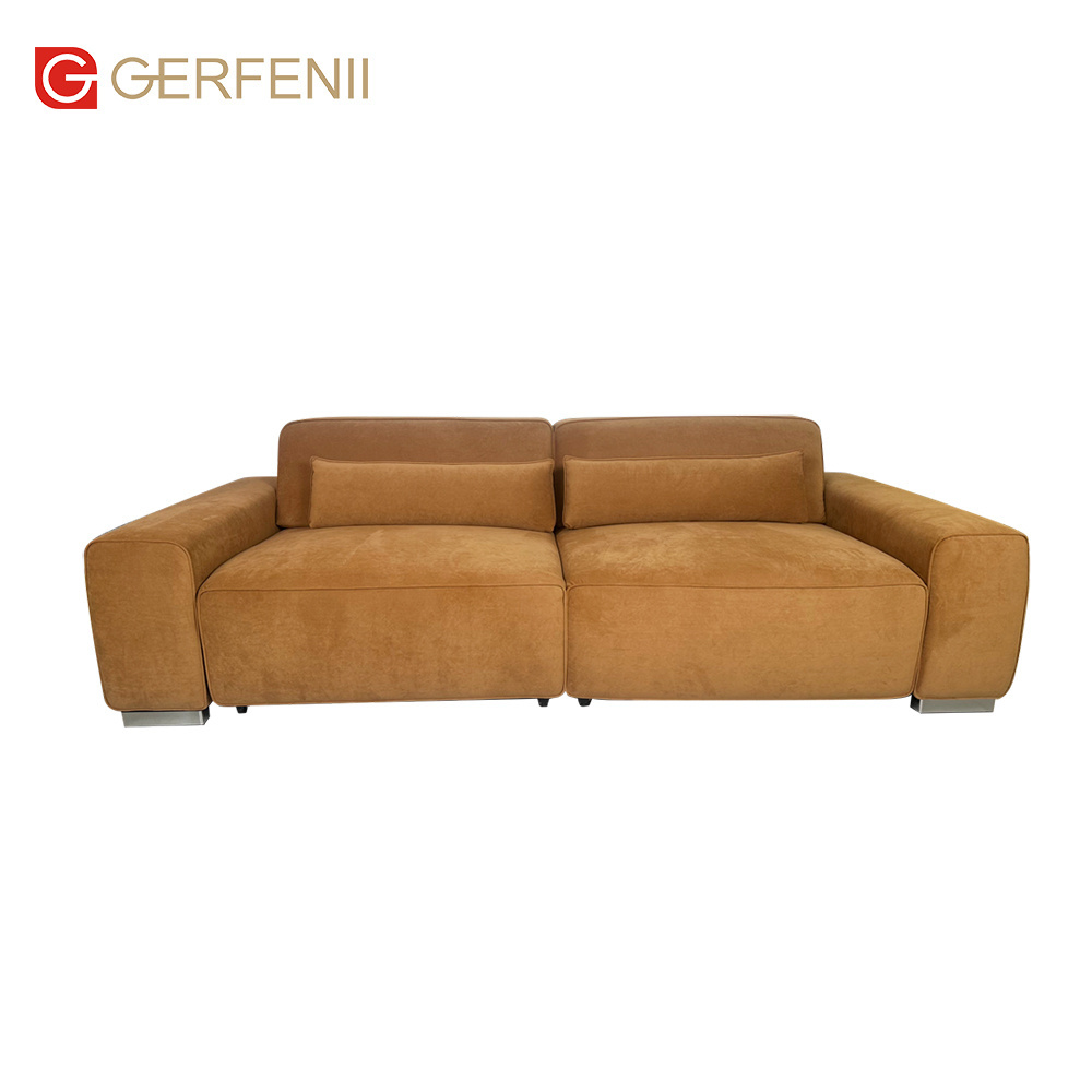 Wholesale Comfortable Fabric Sofa Living Room Furniture Brown Couch 2 Seater Couch Modern Sectional Sofa Set