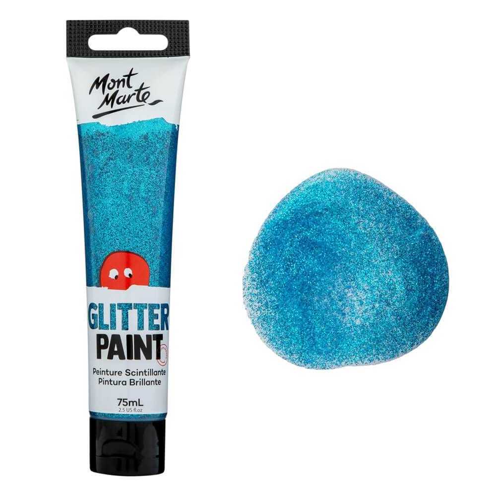 Mont Marte Glitter Paint 75ml - Light Blue acrylic colour paint