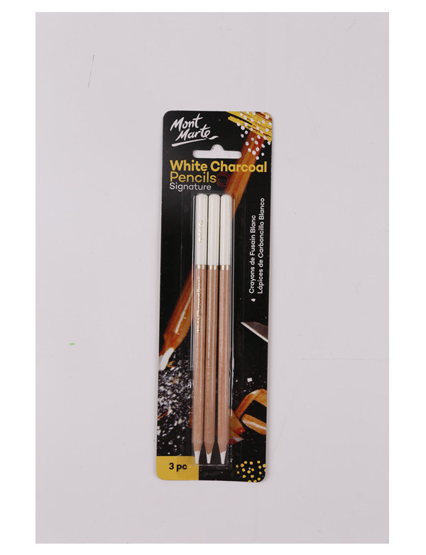 Mont Marte White Charcoal Pencil 3pce