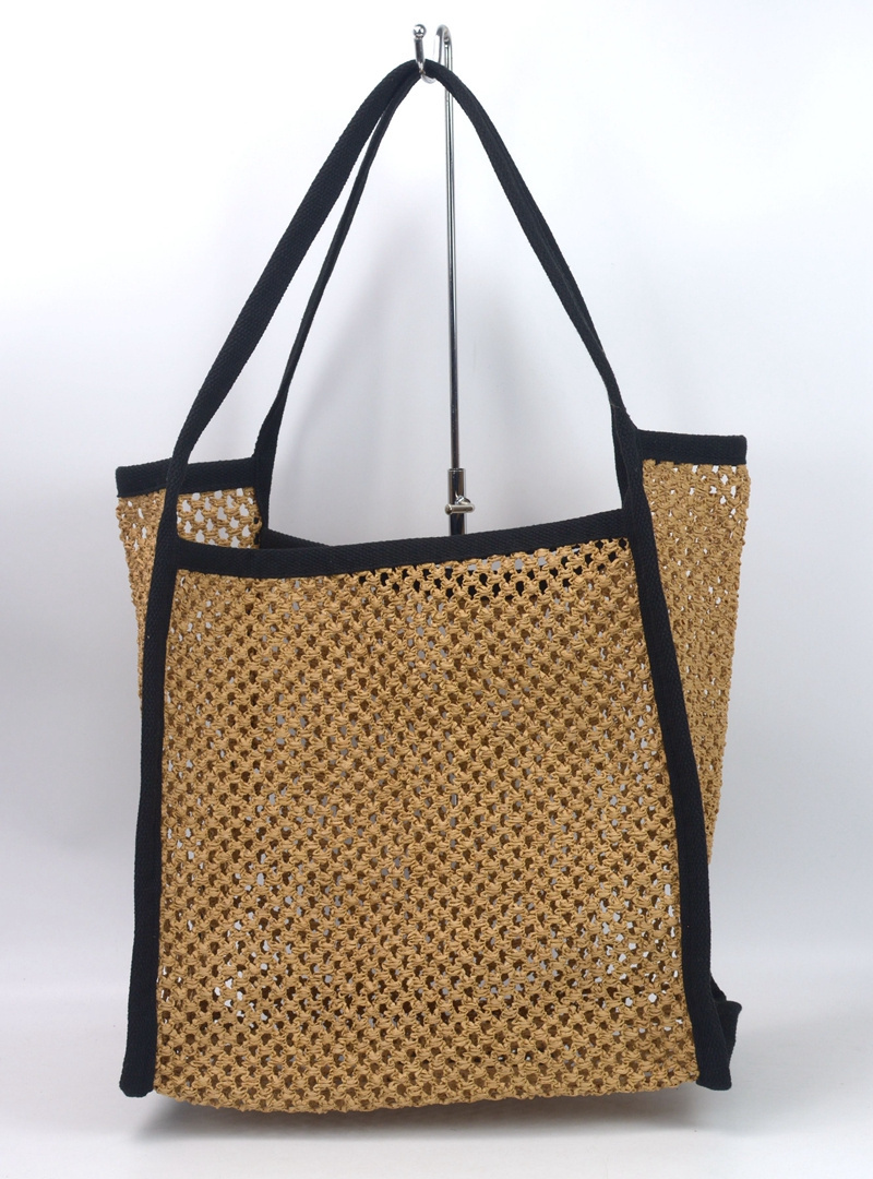 Summer Beach Moroccan Straw Tote Bag Big Volume Opened Hollow Bag Crochet Beach Straw Bag for women