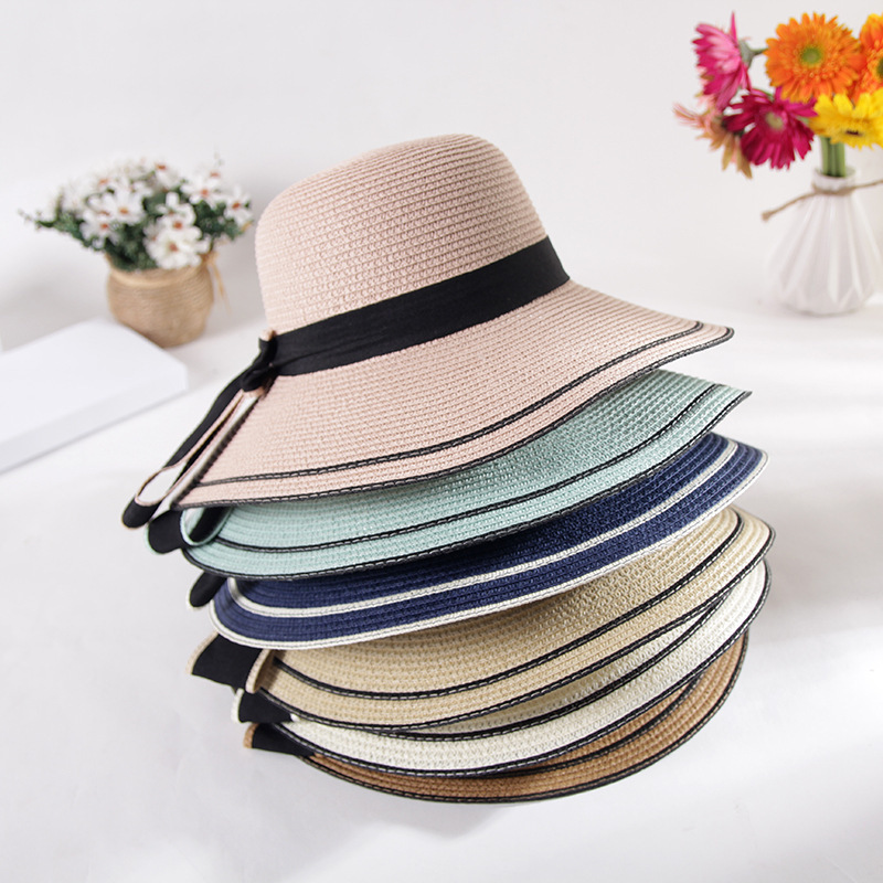 French country style ladies hats summer outdoor traveling bucket hats eco-friendly straw hats