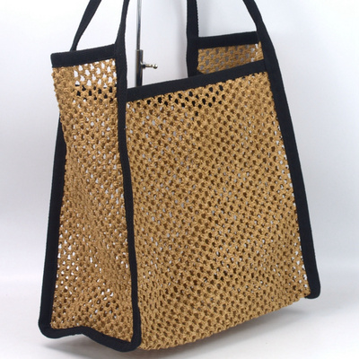 Summer Beach Moroccan Straw Tote Bag Big Volume Opened Hollow Bag Crochet Beach Straw Bag for women