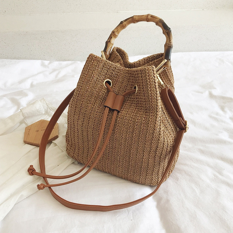 Wholesale bulk price tote bag high quality beach bag cheap price summer pp Hand Woven Leather Summer Philippine Straw Bags