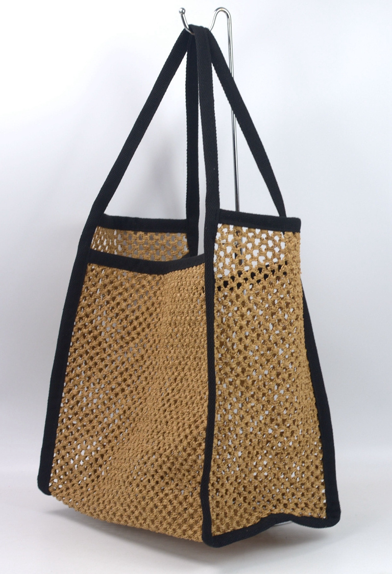 Summer Beach Moroccan Straw Tote Bag Big Volume Opened Hollow Bag Crochet Beach Straw Bag for women