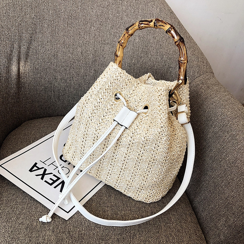 Wholesale bulk price tote bag high quality beach bag cheap price summer pp Hand Woven Leather Summer Philippine Straw Bags