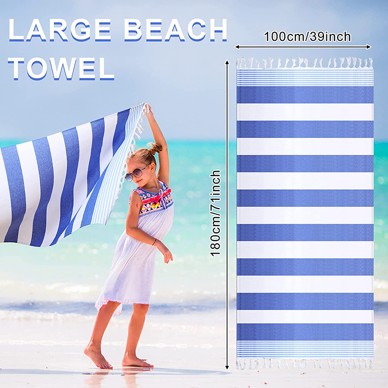 High quality Peshtemal custom  100*180cm 200gsm cotton turkish beach towel