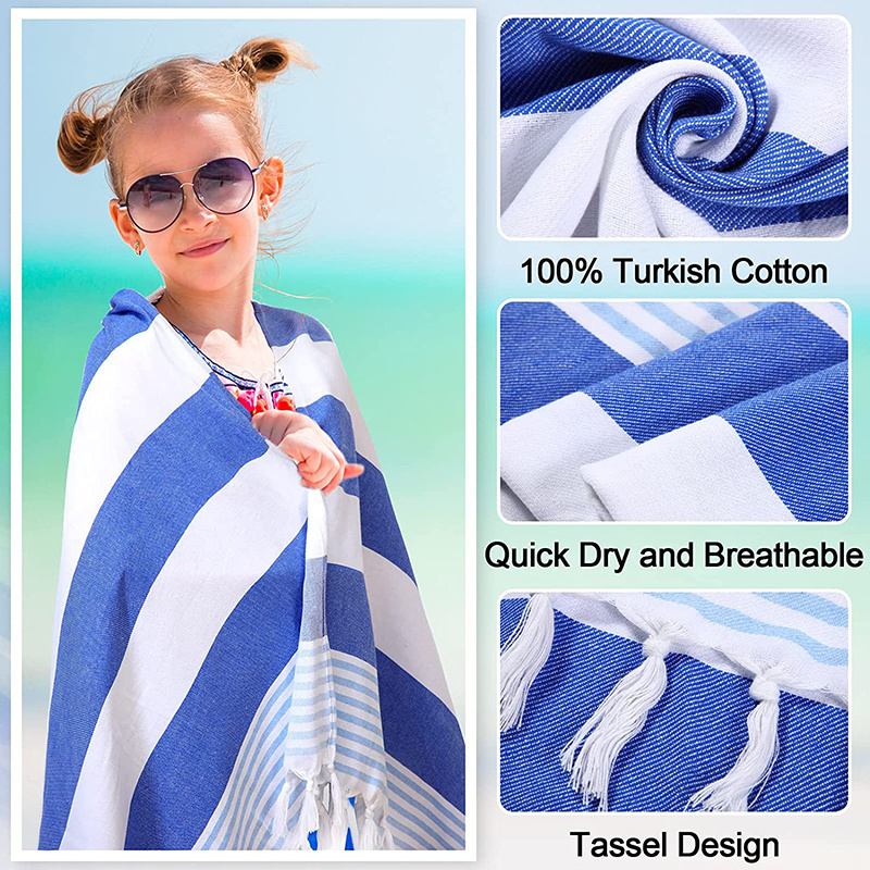 High quality Peshtemal custom  100*180cm 200gsm cotton turkish beach towel