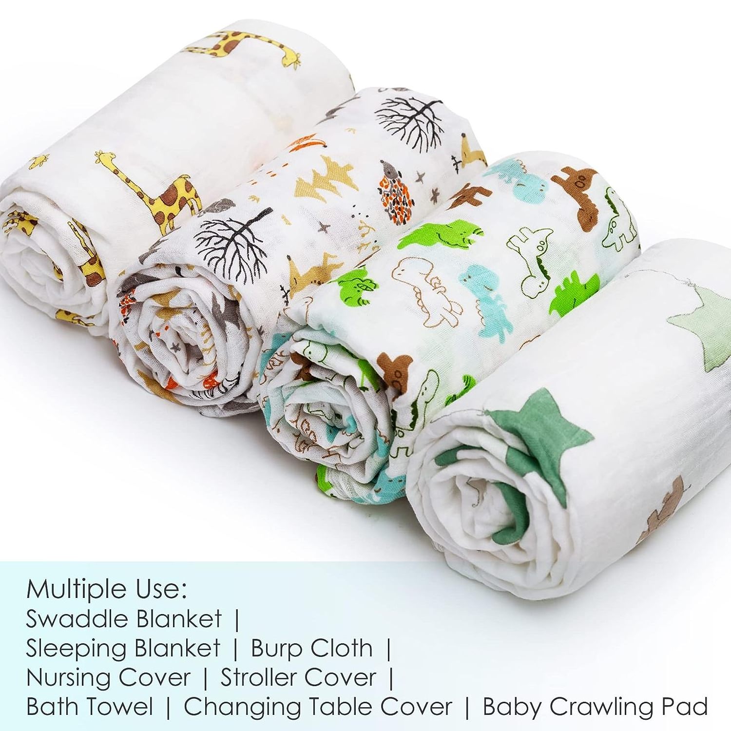 Organic Gots beautiful Swaddle Newborn Cotton Baby wrap Muslin Blanket