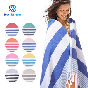 High quality Peshtemal custom  100*180cm 200gsm cotton turkish beach towel