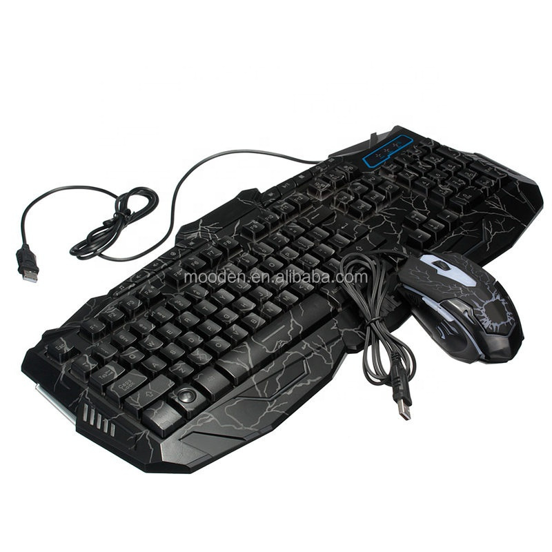 J Tri-Color Wired Keyboard Mouse Combo V100 Gaming Crack Keyboards 104 Keys With Gaming Keyboard Mouse Sets