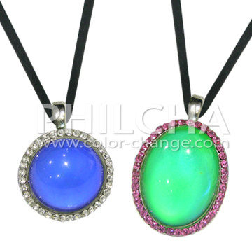 Fancy Color Changing Mood Stone Charm Necklace