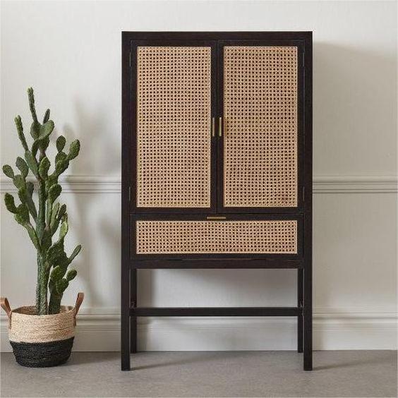 High Quality Nordic Style Natural Sideboard Display Storage Tv Tool Living Room Rattan Wood Cabinet