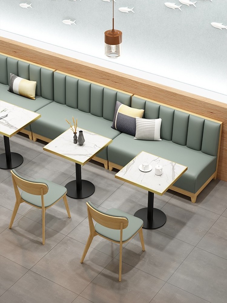 modern Retro hotel PU leather furniture velvet restaurant sofa booths seating for sale