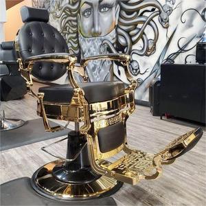 Modern Luxury High Beauty Quality Leather Hair Black Portable Barber Shop Metal Salon Barber Chair