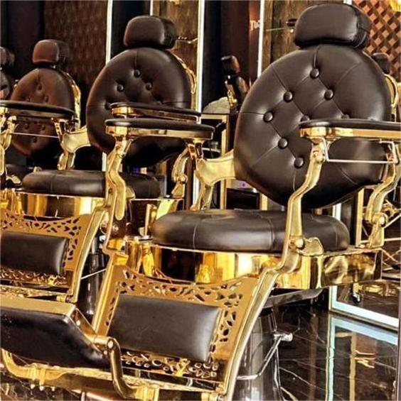 Modern Luxury High Beauty Quality Leather Black Hair Portable Barber Shop Metal Salon Barber Chair