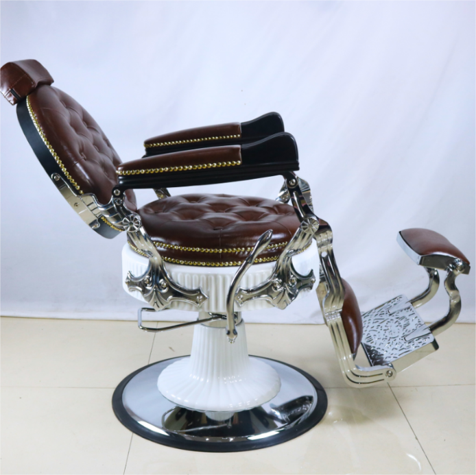 Modern Luxury High Beauty Quality Leather Hair Black Portable Barber Shop Metal Salon Barber Chair