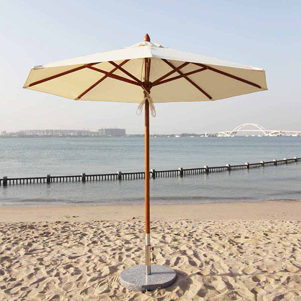 Sun beach white Victoria middle pillar hotel pool wood umbrella