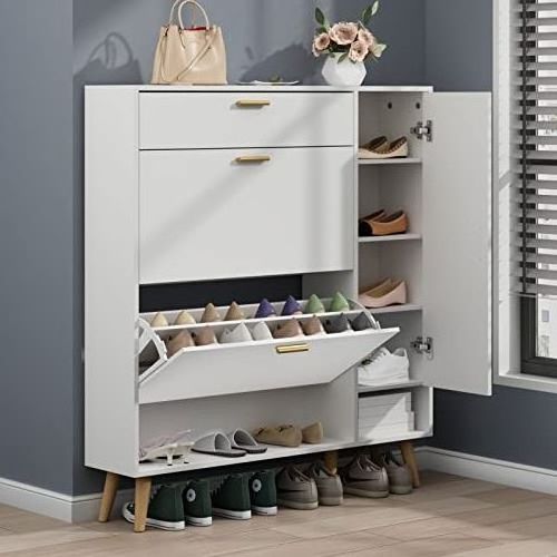 More Design indoor Free sample modern Wholesale New style Thin style Storage rack corridor Foyer tipping bucket shoe cabinet