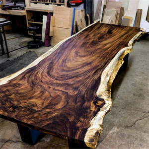 China supplier natural raw slab walnut bubinga acacia suar table top live edg wood  dining table wood slab