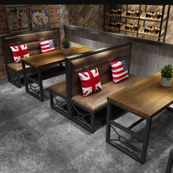 Barbecue coffee house sectional retro chair booths seating restaurant booths