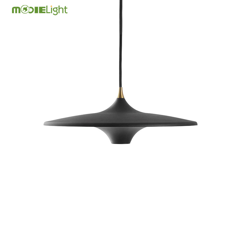 Postmodern Moja Pendant Lamp Minimalist Linear Led Black and Gold Moja Saucer Hanging Light Fixtures for Dining Room