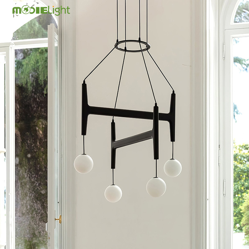 Wood Astra Suspension Lights Rustic White Glass Designer Astra Multi Bulb Hanging Light Fixtures for Living Room