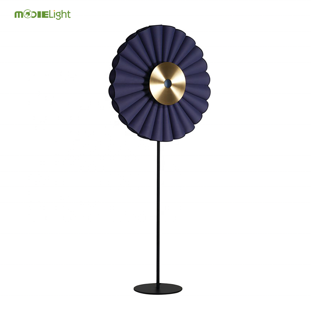 Modern style design hotel cafe living room decoration umbrella lamp metal cloth led floor lamp