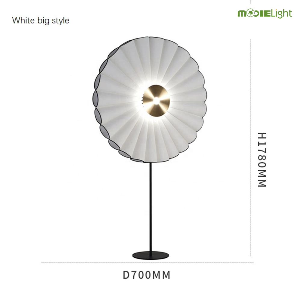 Modern style design hotel cafe living room decoration umbrella lamp metal cloth led floor lamp