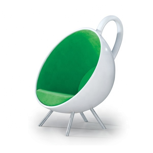 Color optional creative cafe teacup chair fiberglass coffee cup shaped chair