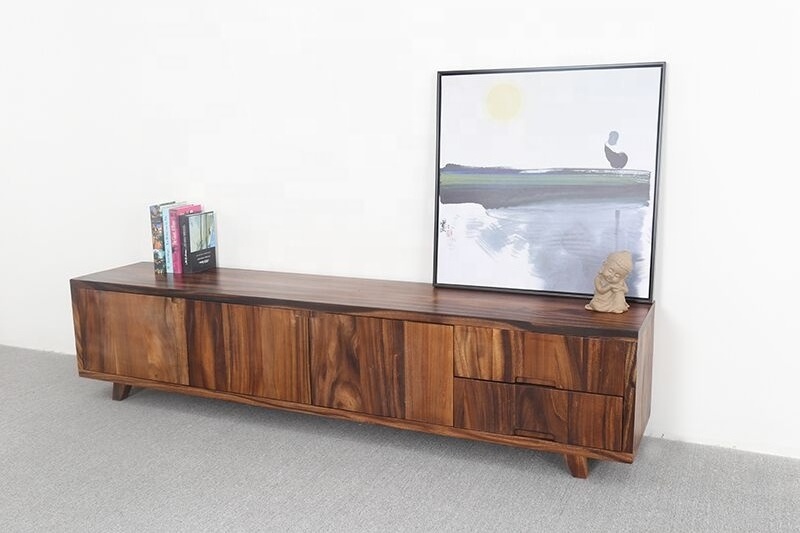 Nordic style living room cabinet 2 meter walnut wood TV stand