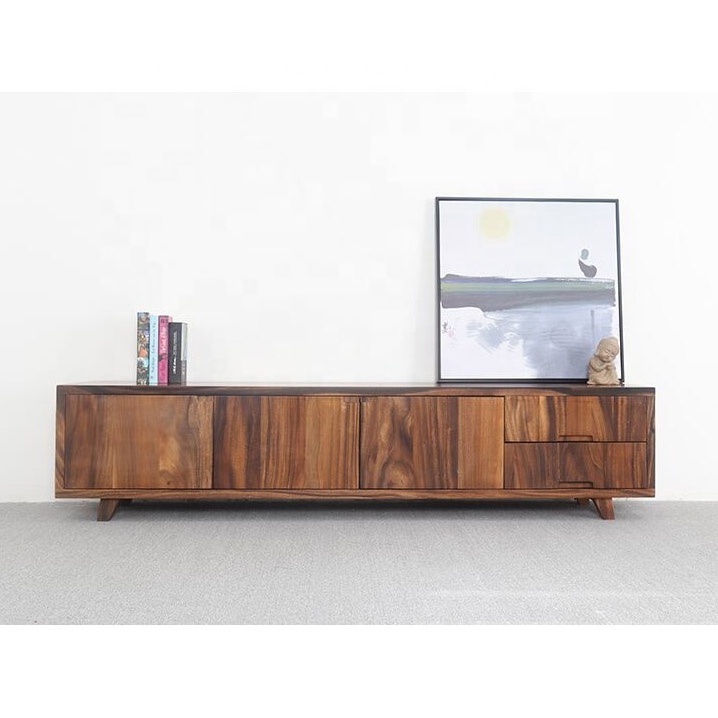 Nordic style living room cabinet 2 meter walnut wood TV stand