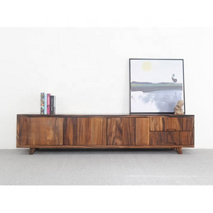 Nordic style living room cabinet 2 meter walnut wood TV stand