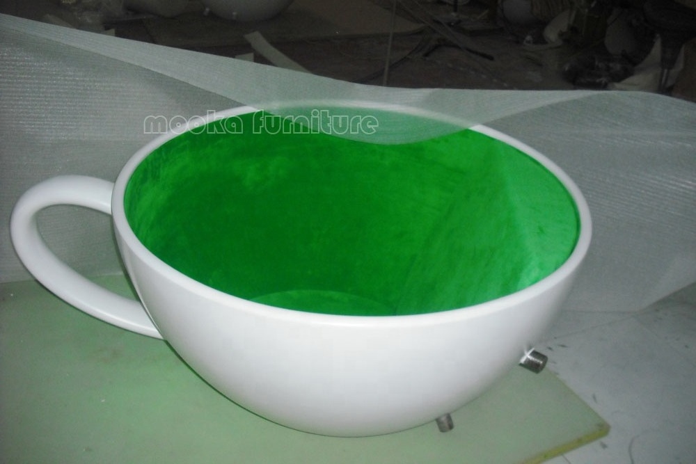 Color optional creative cafe teacup chair fiberglass coffee cup shaped chair