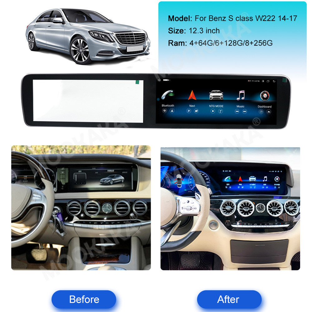 Android Auto Wireless Carplay For Mercedes-Benz S Class W222 2014-2017 Car Radio 12.3