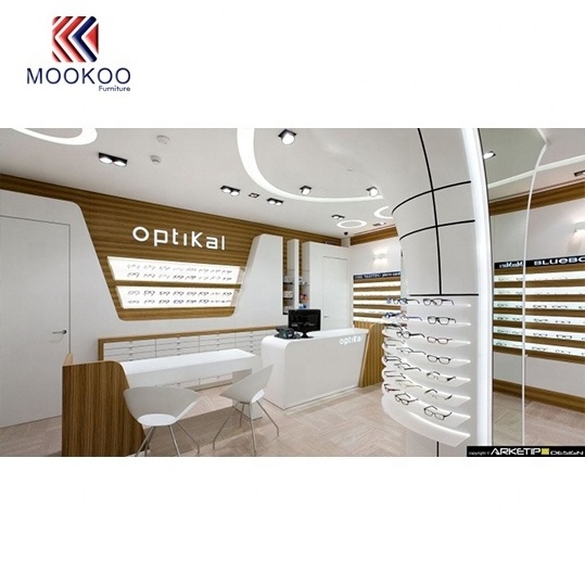 New Modern Style Used Optical Display Cabinets with LED Lights High Quality Custom Wood Furniture For Optical