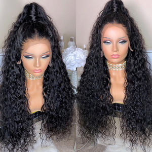 Hd Lace Wig Human Hair Transparent Lace Frontal Water Wave Wig 30 Inch 13*6 Lace Front Wig