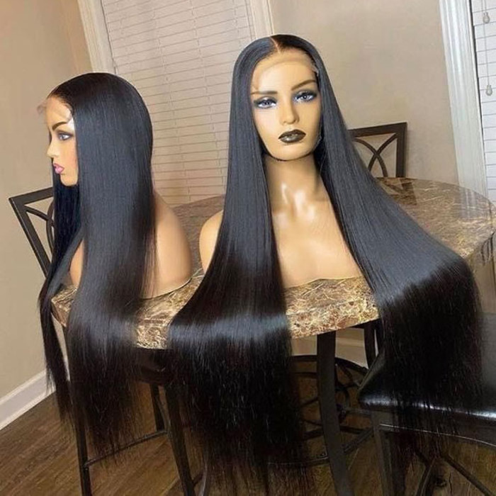 Virgin Remy Brazilian Hair Wigs 13X6 Lace Frontal Freedom Part Bone Straight Wigs Human Hair Lace Front