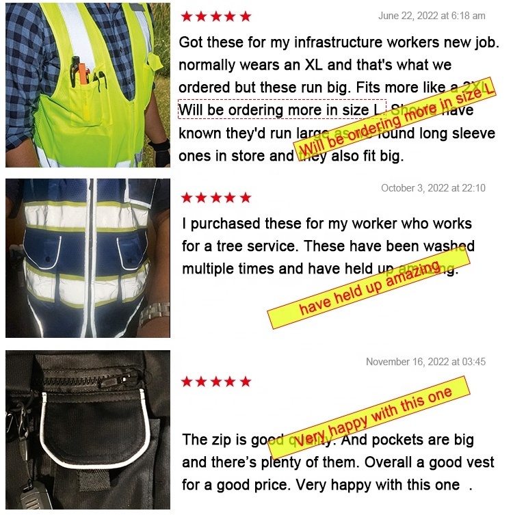 China Mesh Hook Loop Safety Vest Reflector Security Vest Work Hi Vis Reflective Black OEM Customized Vest