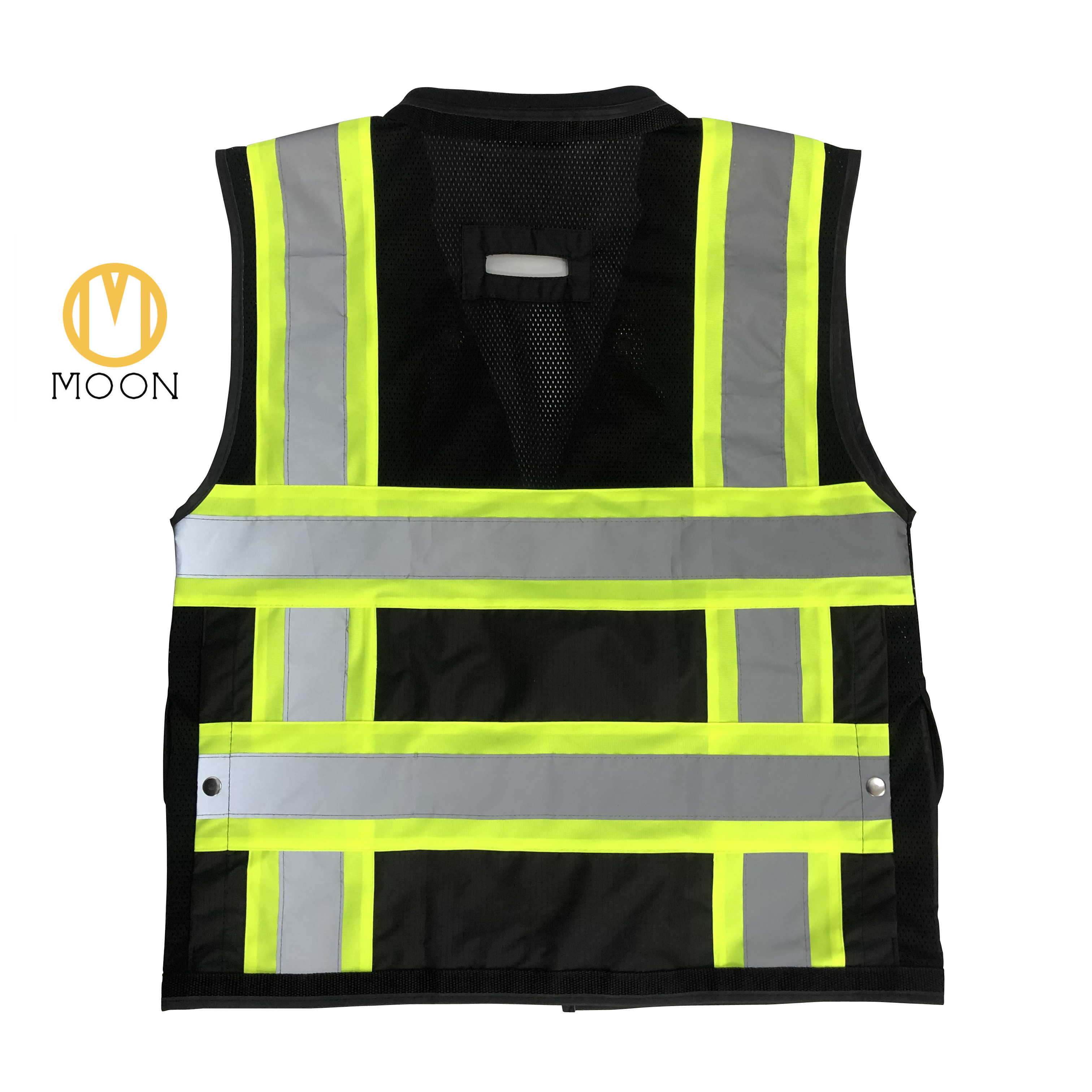 China Mesh Hook Loop Safety Vest Reflector Security Vest Work Hi Vis Reflective Black OEM Customized Vest