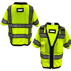 Hight Visibility Orange Fr Workwear Polo Shirts Short Sleeve Neon Safety Vest Ansi 2 Construction Reflective Workwear Shirt