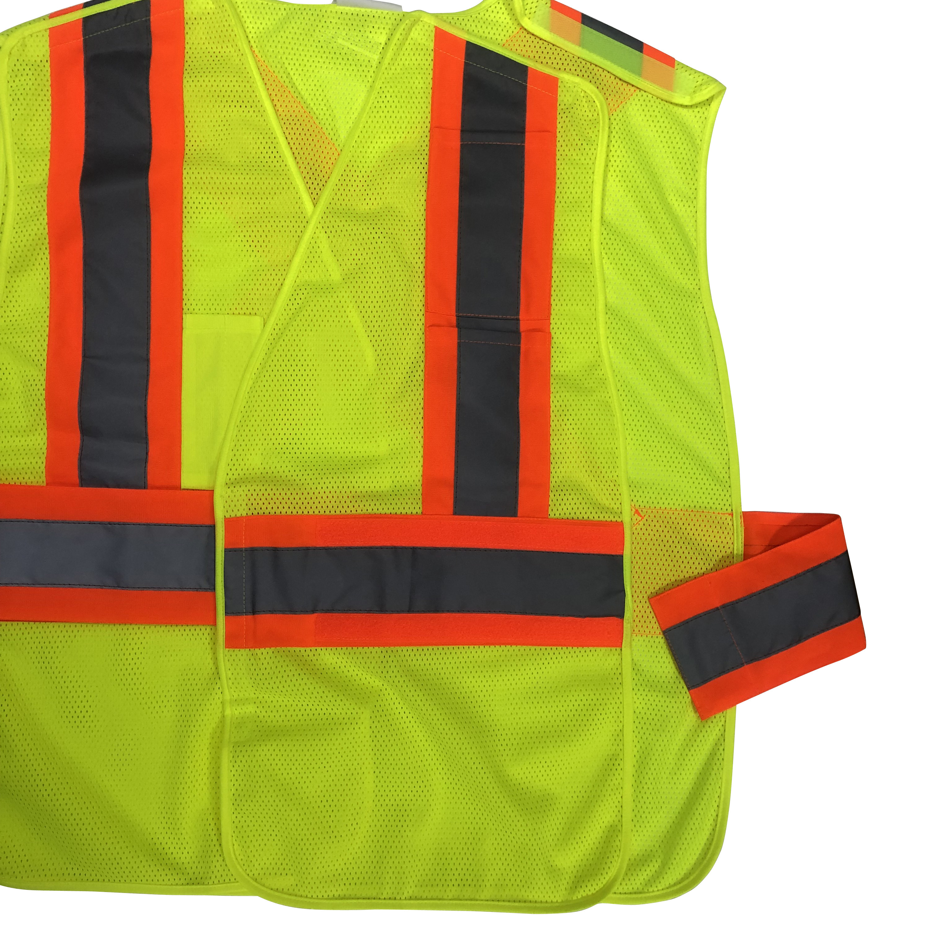 Custom Men Mesh Hi Vis Reflective Construction Vest Workwear Yellow Safety Vest Reflective X Reflective Vest