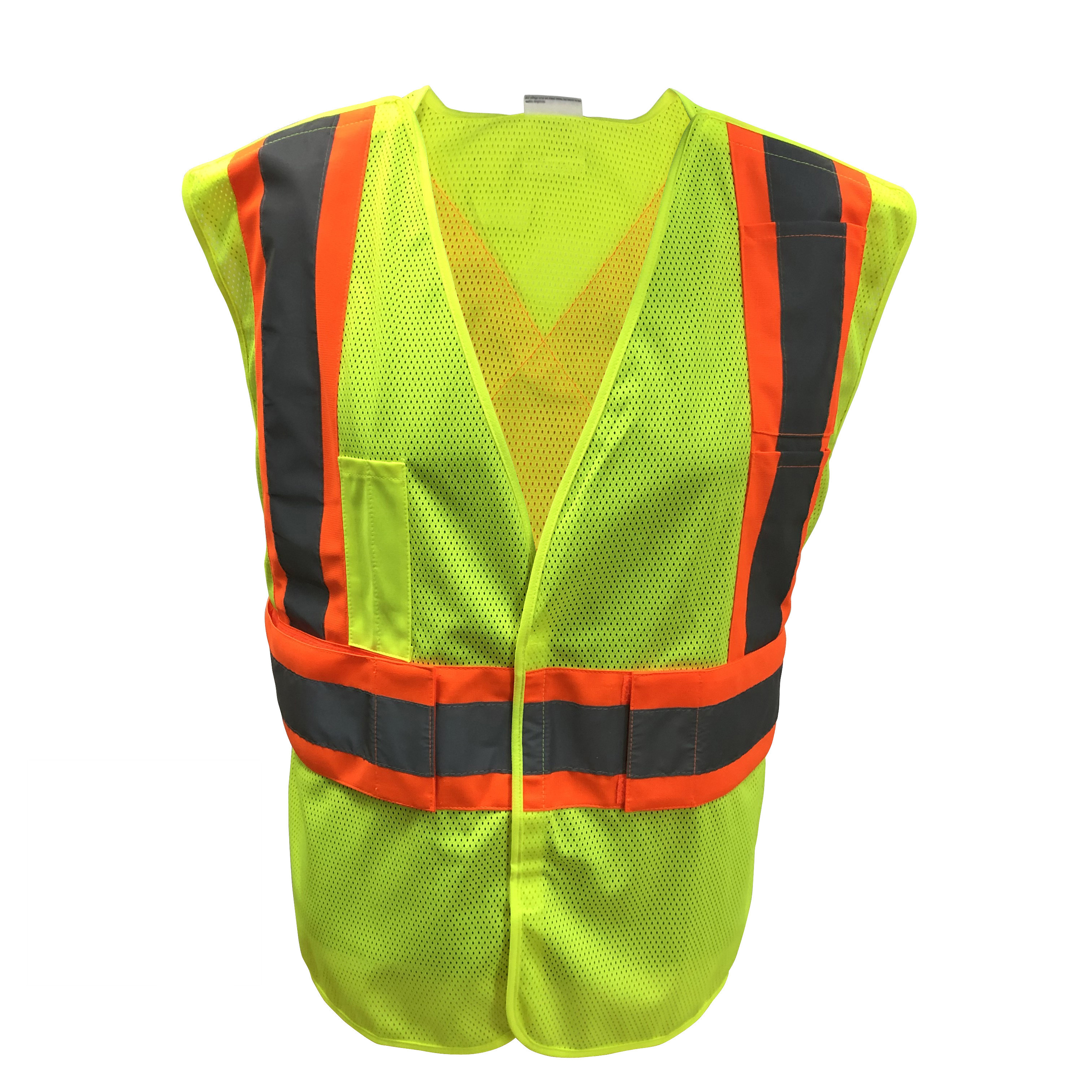 Custom Men Mesh Hi Vis Reflective Construction Vest Workwear Yellow Safety Vest Reflective X Reflective Vest