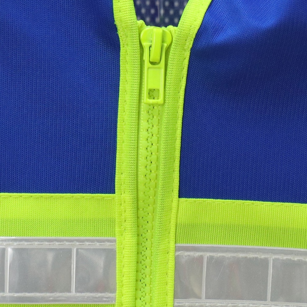 Factory Direct Sale High Visibility Reflective Safety Vest Blue Custom Work Vest