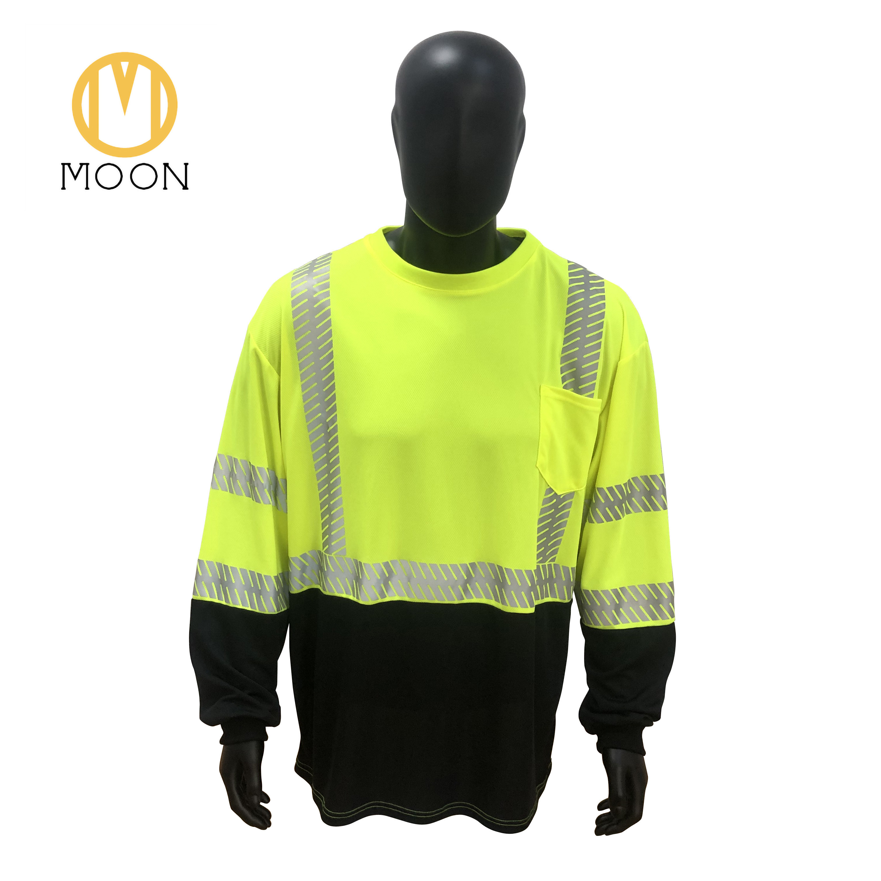 Custom Safety Waistcoat High Reflective Work Uniform Men's Hi Vis Construction  Long sleeve T-Shirts Jacket reflective workwear