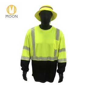 Custom Safety Waistcoat High Reflective Work Uniform Men's Hi Vis Construction  Long sleeve T-Shirts Jacket reflective workwear