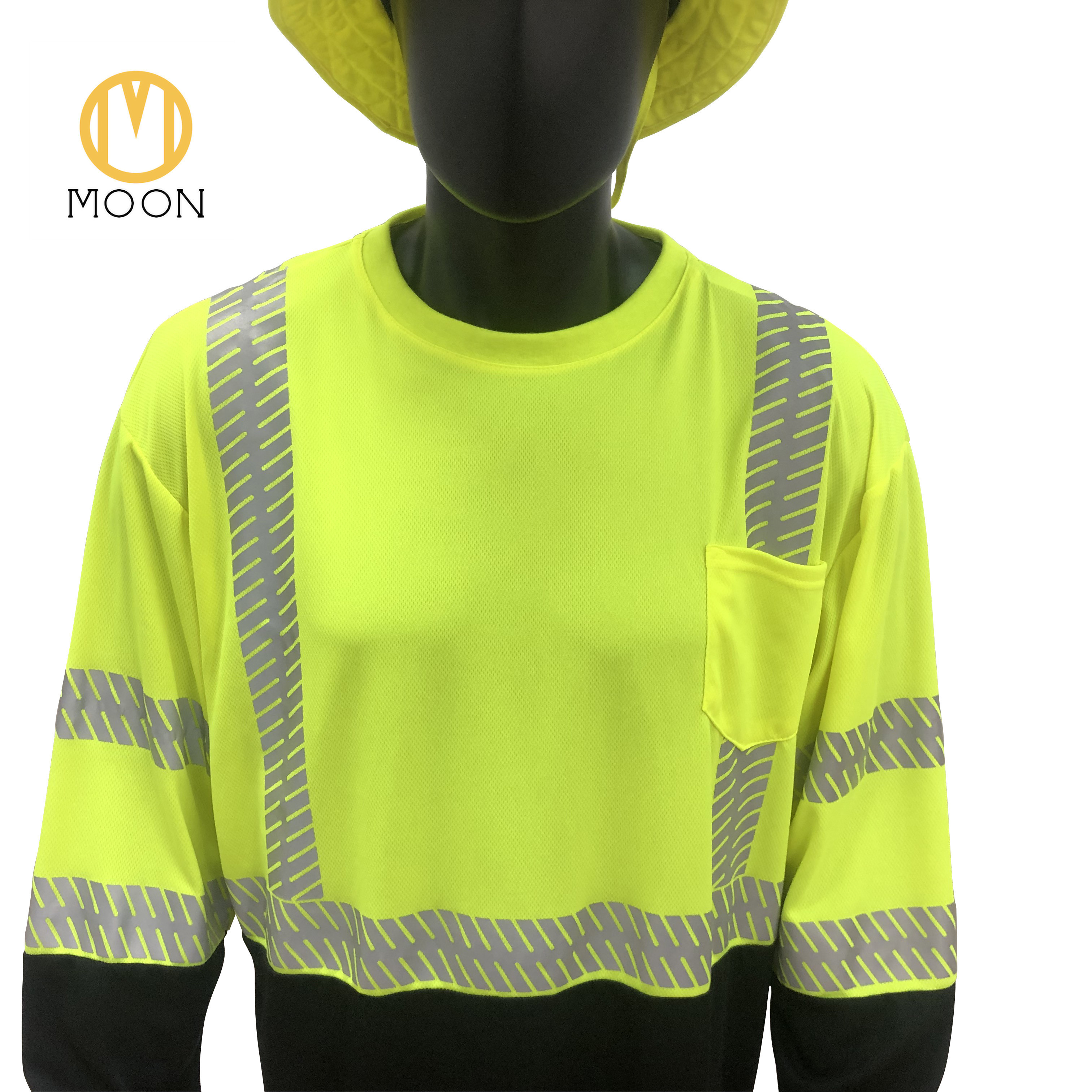 Custom Safety Waistcoat High Reflective Work Uniform Men's Hi Vis Construction  Long sleeve T-Shirts Jacket reflective workwear