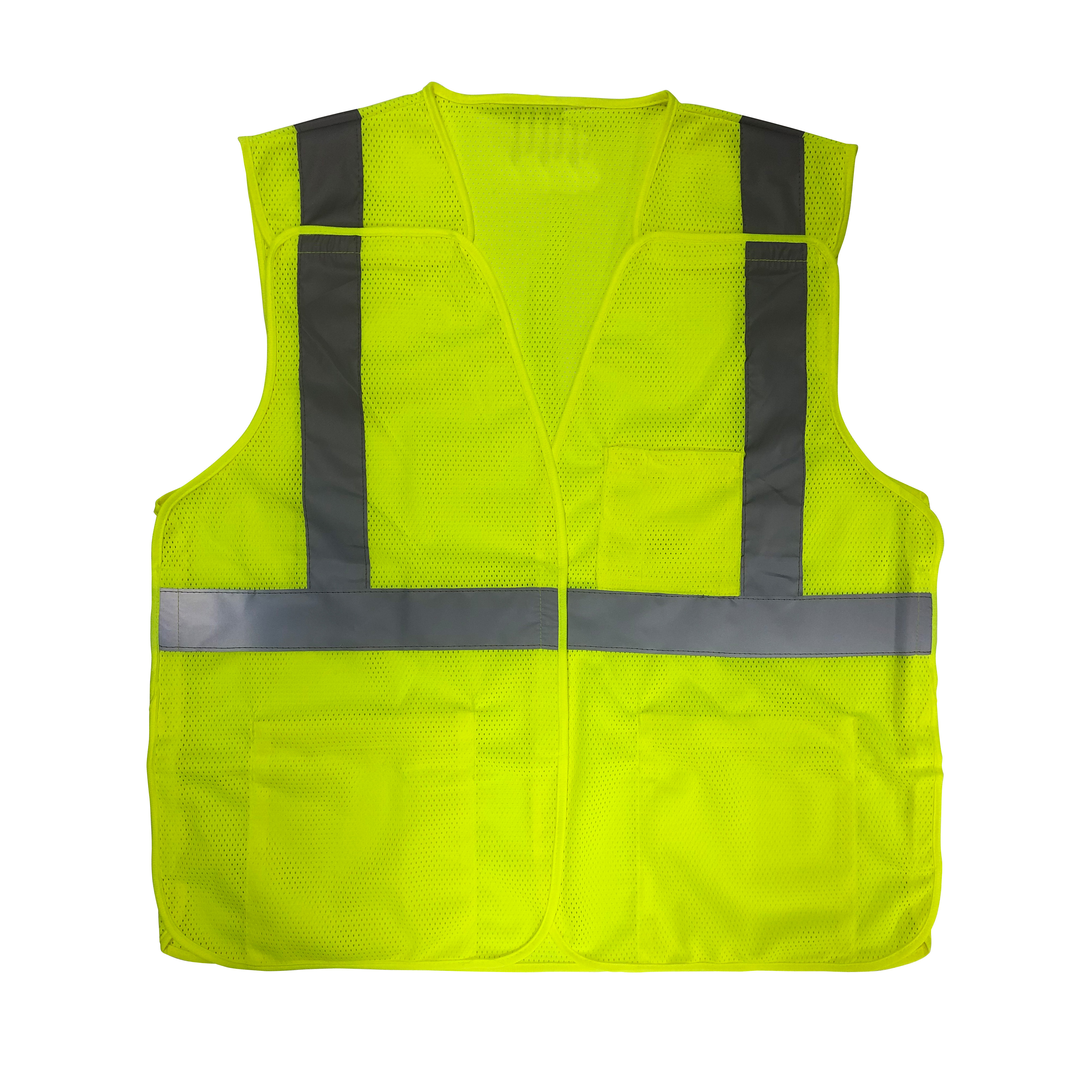 Hi Vis Reflective Logo Printed Safety Construction Geologist Polyester Mesh Foam Reflective Vest High Vis Vest 5 point breakaway